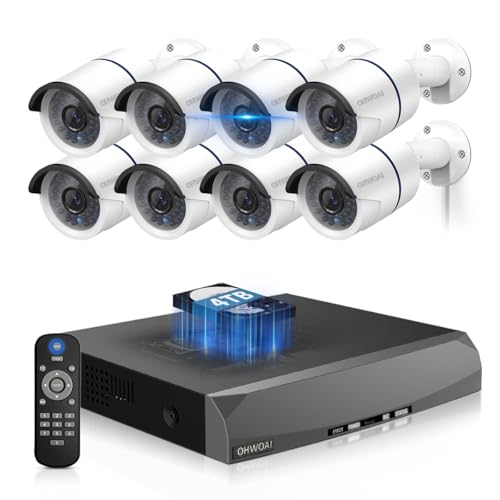 《Dual Power Mode & 100ft Super Night Vision》Outdoor CCTV Camera Security System with Audio