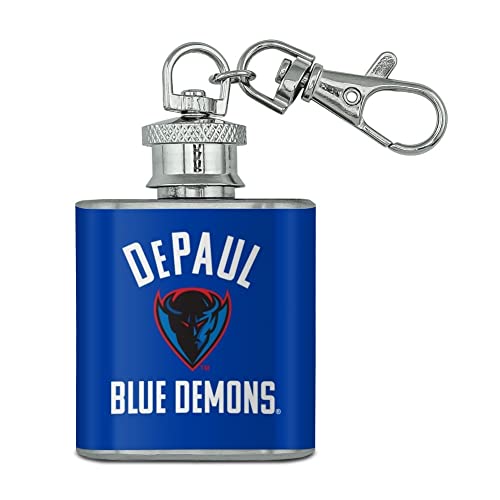 DePaul Blue Demon Stainless Steel 1oz Mini Flask Key Chain