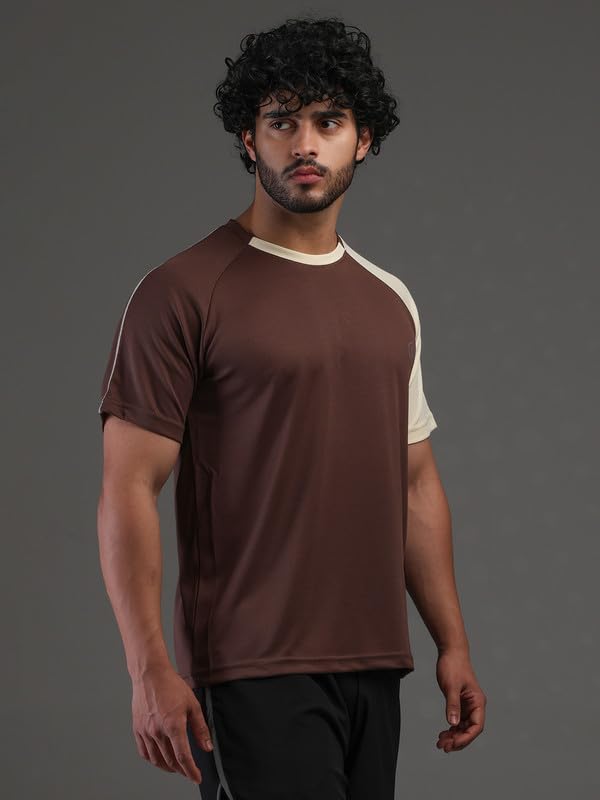 Image of CHKOKKO Gym Tshirt for Men Workout Regular Fit Sports Activewear Man Tshirts with Round Crew Neck and Half Sleeves for Yoga Running&Outdoor Activities