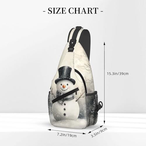 Christmas Snowman Crossbody Sling Bag For Women Men Adjustable Christmas New Year Chest Bag Shoulder Bag Sling Backpack Daypack For Sport Travel Hiking3