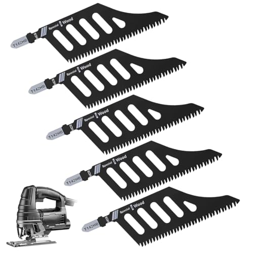 YUPZAR 5 Pièces Lames HCS déportées pour Scies sauteuses, lame scie sauteuse