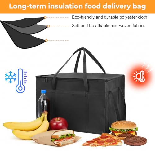 kenaeooe 2-Pack 23" W x 15" H x 14" D Insulated Food Delivery Bag XXXL Large Capacity Thermal Cooler Bags for Grocery Shopping, Catering, Pizza Delivery, Rideshare, Travel, and Car Use by kenaeooe - Image 4