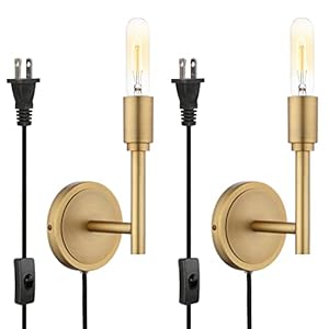 Phansthyminimalistindustrialwallsconcessetof2simplicitypluginwalllampswithswitchforlivingroombedroombedside2packantique Urban Country Home Decor Phansthy minimalist industrial wall sconces set of 2 simplicity plug in wall lamps with switch for living room bedroom bedside 2 pack antique urban country home decor