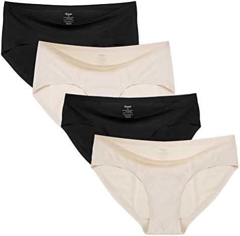 LESSIE Women's Seamless Underwear Microfiber Briefs 4 Pack (Medium)