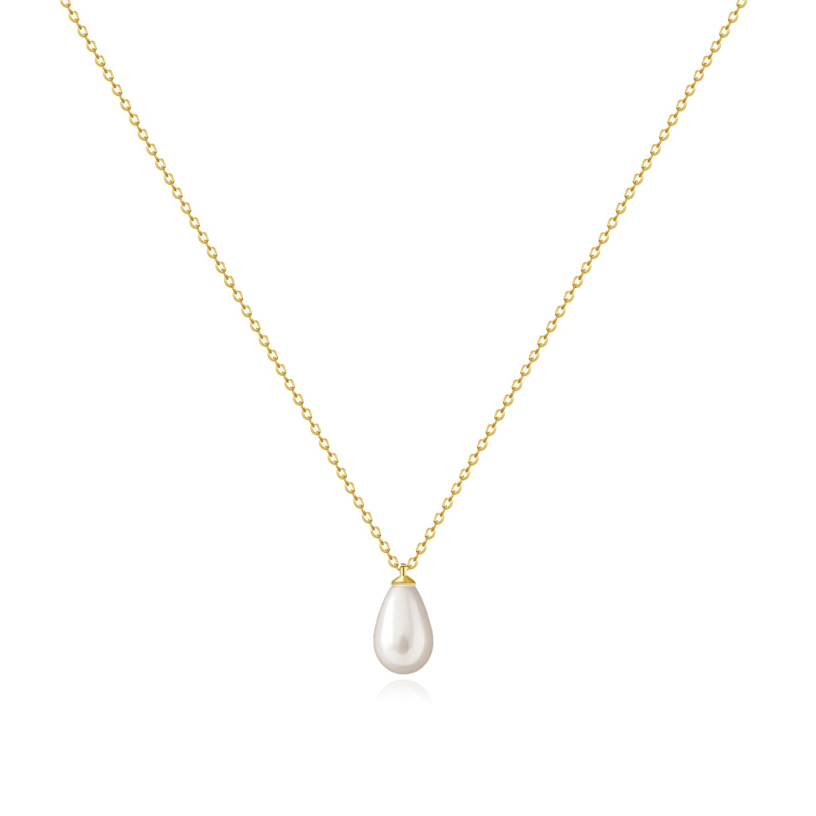 Zeffy Gold Pearl Necklace for Women, Dainty 14K Gold/Silve Plated Layered Pearl Choker Pearl Earrings Pearl Bracelets Wedding Trendy Gold Jewelry Set for Women Gifts