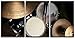 wall26 - 3 Piece Canvas Wall Art - Drum Set in Dramatic Light on a Black Background - Modern Home Decor Stretched and Framed Ready to Hang - 16"x24"x3 Panels