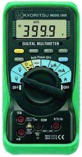 Kyoritsu - KEW1009 1009 Auto-Ranging, Average-Sensing Digital Multimeter, 600V, 10 Amp, 40 Megaohms, 100 Microfarads, 10 Megahertz