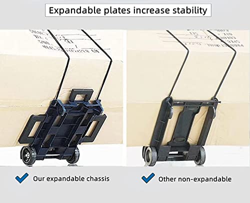 Mshop Shopping Cart Folding Luggage Cart 2 Wheels Lightweight Luggage Trolley Small Plastic Hand Truck For Groceries, Camping ,Super Market, Travel,Moving And Office Use Trolley (Black-Jma) (Ulc-01) #TOP6