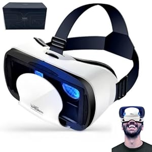 VR Headset, Virtual Reality Headset for Kids and Adults, Universal 3D VR Glasses Play 3D Video Game Movie, Compatible with 5-7inch iOS and Android Smartphones, White