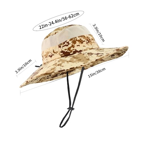 Sun Hats for Men Women Fishing Hat UPF 50+ Breathable Wide Brim Summer UV Protection Hat - Thumbnail 4