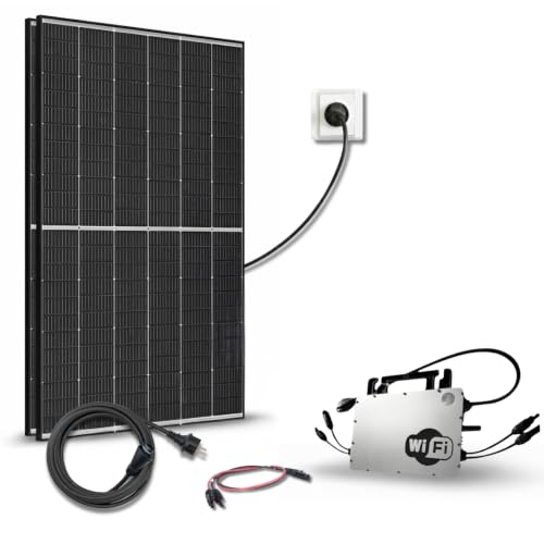 Kit Solaire 1000Wc TrinaSolar – 2 Panneaux Bifaciaux Bi-verre – Micro-onduleur HMS-1000-2WB Wi-Fi – Plug & Play