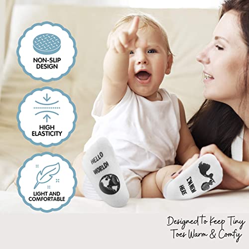 Baby Socks Gift Set For Boys & Girls - 6 Hilarious Gender Neutral Designs Perfect For Baby Shower - Cute Newborn Baby Socks For Baby Registry Search #TOP1