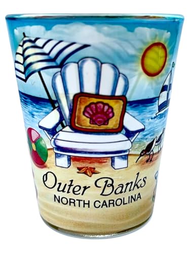 Outer Banks North Carolina Beach Chair In and Out Shot Glass
