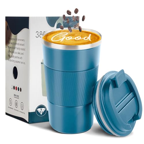 Image of Insulated Travel Coffee Mug, Stainless Steel Coffee Cup with Leakproof Lid | Double-wall insulation keeps drinks hot or cold for hours, with a leakproof lid and portable stainless steel design