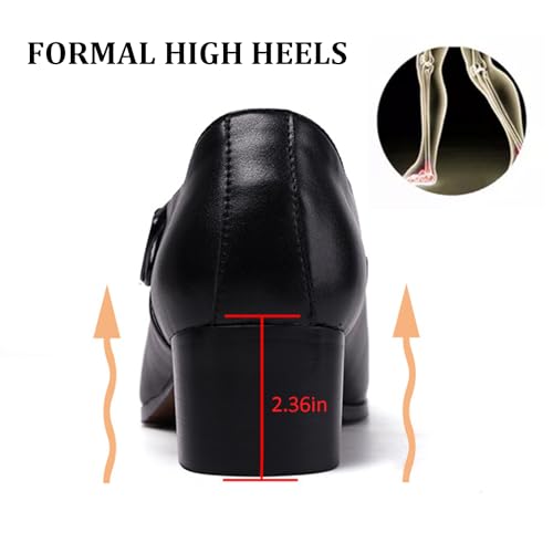Men's Genuine Leather Chunky Heel Monk Strap Oxford Loafers Fashion Pointed Toe Slip-On Low Top Chelsea Boots Dress Heels for Business Wedding Party3
