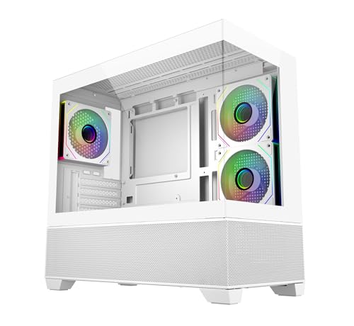 Image of Cooler Master Elite 490 Computer Case- White|3 X Pre-Installed Reverse Argb Fans|Upto 360mm AIO Support| mATX Motherboard Support |RTX 50 Series Upto 425mm |Type C Connector | Fish Tank Case
