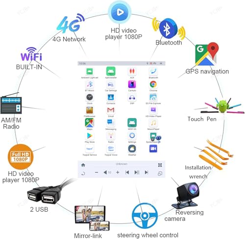 A,8gb+256GB,Car Stereo 2 Din Android 13.0 Radio with 4G WiFi DSP SWC Carplay for Discovery 4 LR4 200
