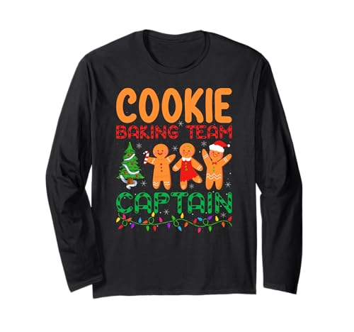 Gingerbread Christmas Pajamas Cookie Baking Team Captain Long Sleeve T-Shirt