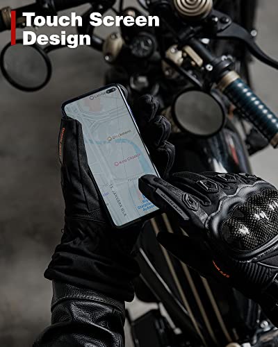 BORLENI バイクグローブ 冬 防寒 防水 タッチパネル対応 3Mシンサレート カーボンファイバー の商品画像 7