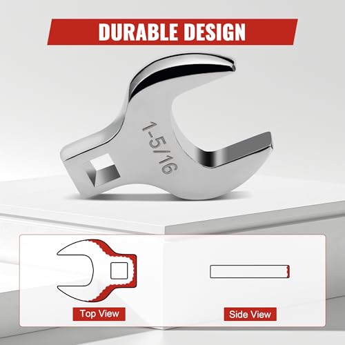 NEONJAW 1/2'' Full Polish Drive Jumbo Crowfoot Wrench, Open End Wrench, SAE, 1-5/16'', CR-V Steel, Tools for Mechanics Maintenance or Repairs, Access Fasteners in Tight Spaces Work Hard-To-Reach Areas by NEONJAW - Image 7
