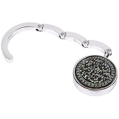 1 Pcs Round Table Vintage Flowers Foldable Purse Bag Hanger Handbag Hook Holder,as Shown Cover