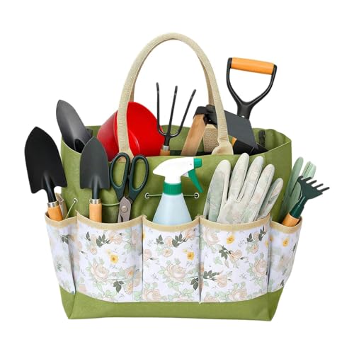 Bolsa organizadora portátil para herramientas de jardín - herramienta multiusos, Oxford de gran capacidad con asa, herramientas de jardinería guantes para hombres mujeres jardineros eléctricos