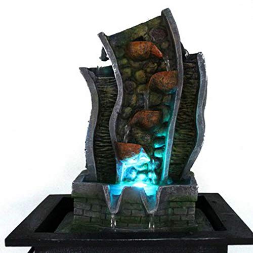 Fonte de Água Decorativa Resina Cascata Iluminação de Led GT739 - Lorben