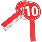 Homoyoyo 10 Stück Wiederverwendbares Schaumstoff Hand Paddle mit Zahlen 1–10, 12x24cm Leichtes Auktions und Klassenzimmer Display Ergonomisch für Team Meetings und Abstimmungen