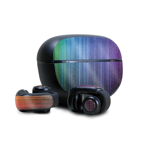 Image of Glossy Glitter Skin Compatible with Bose Ultra Open Earbuds - Rainbow Streaks - Premium 3M Vinyl Protective Wrap Decal Cover - Easy to Apply | Crafted in The USA by MightySkins