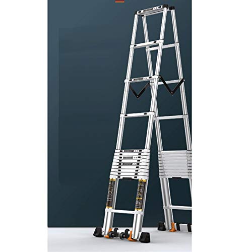 Lightweight Foldable Portable Folding Telescopic Ladder 24Ft Aluminum Telescoping Ladder 330Lbs Max Capacity A-Frame Lightweight Portable Multi-Purpose Folding With Support Bar Extension Ladder Extens #TOP5