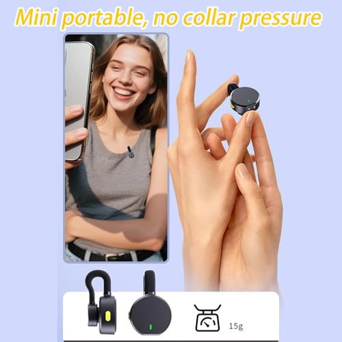 Mikrofon | Mini mikrofon z klapką z redukcją szumów z etui ładującym, elektronika Plug Play, akcesoria audio do transmisji strumieniowej vlogów, wywiadów, raportowania ulicznego, nagrywania wideo