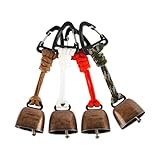 MIRKUZI Bärenabwehr Dieses 4-teilige, bärenfeste Glockenset mit Mini-Kuhglocken im Retro-Stil ist vielseitig, kompakt und tragbar. Es eignet sich für Outdoor-Wanderungen, als Rucksackanhänger