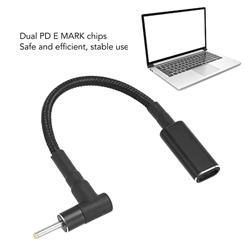 Przejściówka USB C na DC, Przenośna Przejściówka 2.5x0.7mm 100W USB C żeńska na DC Męska Przejściówka do Laptopa