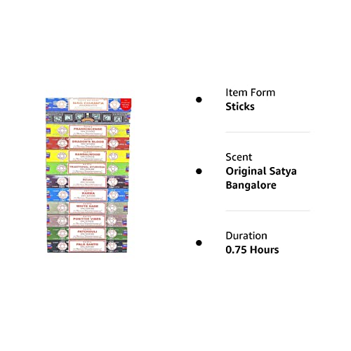 Nag Champa Incense Sticks Variety- Pack (12 Incenses, 140+ Sticks) #TOP7