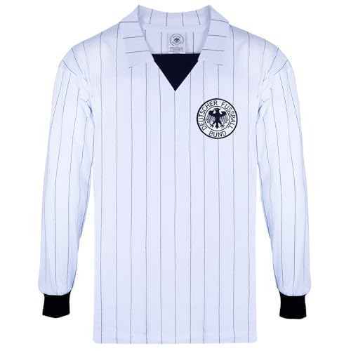 Image of Score Draw West Germany 1982 Long Sleeve Retro Shirt White/Black XX-Large Polyester