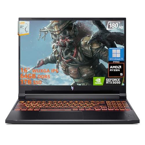 acer Nitro V 16 AI Q[~Om[gp\R | 16C` WUXGA IPS 180Hz | AMD 6-Core Ryzen 5 240 | 64GB DDR5 1TB SSD | GeForce RTX 5050 8GB DLSS