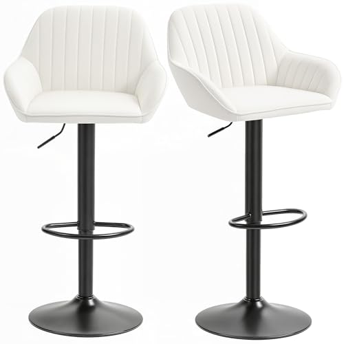 HOMCOM Juego de 2 Taburetes de Bar Giratorios