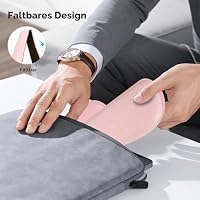 ZIBLY Tastatur- und Maus-Handgelenkauflage, rutschfestes, ergonomisches Handgelenkkissen, einfaches Tippen, Schmerzlinderung, hochwertiger Memory-Schaum für die Arbeit von zu Hause aus (rosa Kombi) – Ansicht 5
