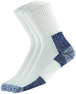 Thorlos XJ Max Cushion Running Crew Socks, White/Navy (3 Pair Pack), Large