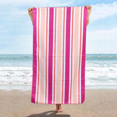 VL Cotton Soft with Cabana Stripes Printed Quick Dry Large Beach/Pool Towel for Daily Use (Orange Velour) Cover
