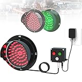 LED Traffic Light Signal, 2-Color Red Green Directional Indicator, Industrial Signal Stop Go Lamp with Button Control for Driving School, Classroom Teaching,300mm/12in