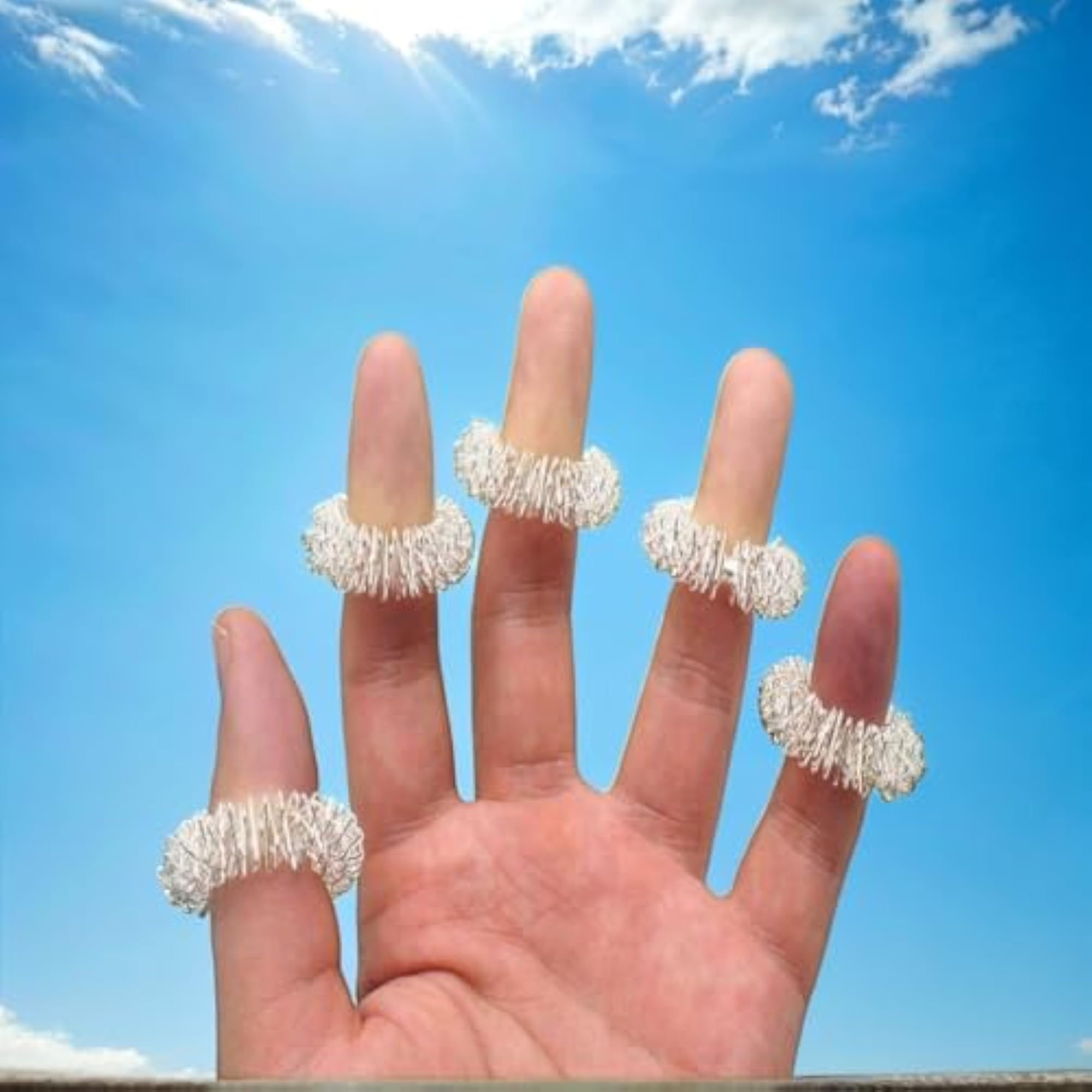 Acupressure Finger Ring Massager Set of 5