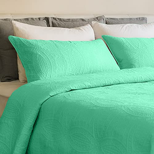 Mezzati Bedspread Coverlet Set Carnival Aqua â€“ Prestige Collection - Comforter Bedding Cover â€“ Brushed Microfiber Bedding 2-Piece Quilt Set (Twin/Twin XL, Carnival Aqua)
