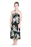Girl Hawaiian Halter Dress in Hibiscus Black Size 8