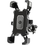 YEDWEW Moto para Móvil Soporte Ajustable para Motocicleta, Clip para GPS Giratorio De 360°, para Ciclismo De Montaña, Bicicletas, Soporte Deportivo para Manillar(Black)