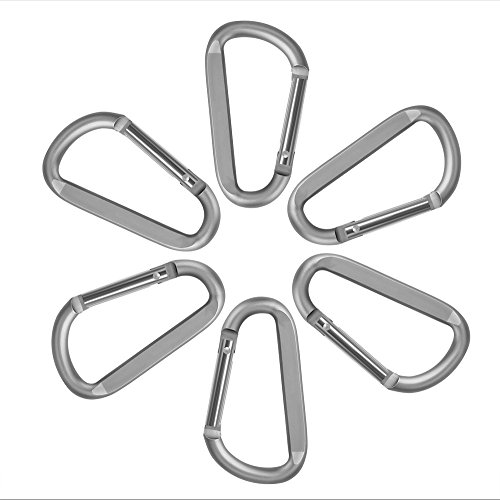 Image of CampTek Carabiner Caribeaner Clip,3 inch Large Aluminum D Ring Shape Carabeaner with Keyring Keychain Hook