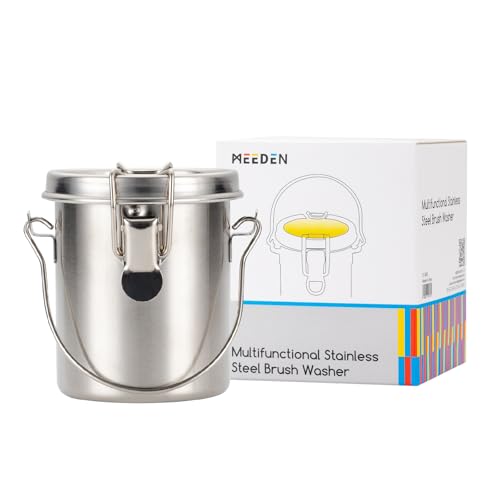 MEEDEN Portable Paint Brush Washer: Stainless Steel Artist Brush Cleaner for Oil & Acrylic Painting - Small