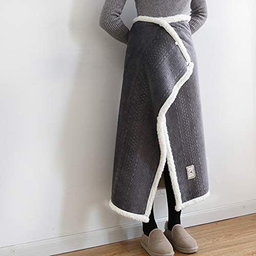 Office Cover Leg Blanket Thick Warm Lazy Blanket Shawl Lunch Break Cloak Napping Small Blanket (Gray)