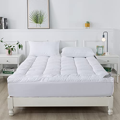 Naluka Pillowtop Mattress Topper Full 3D Bubble Microfiber Pillow Top Mattress Cover With Deep Pocket Cooling Mattress Pad Extra Thick 2" #TOP4