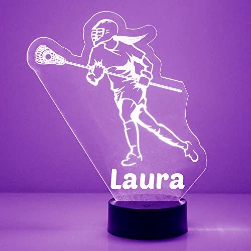 Mirror Magic Lacrosse LED Night Light with Custom Text
